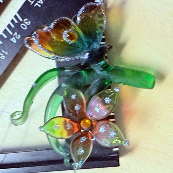 VTG Ashton Drake Butterfly Rainbow Glass Ornament Gift Meadow Magic Whimsical Ar - Picture 9 of 13